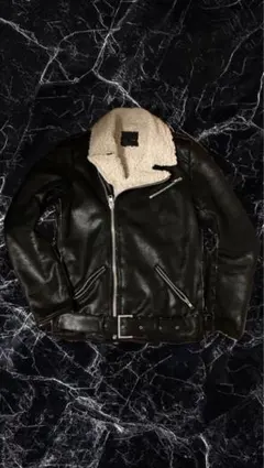 ボア襟付きレザージャケット グランジ y2k お兄系 平成