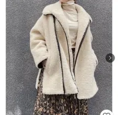 【CASA FLINE】ステンカラーボアリバーシブルジャケットコート