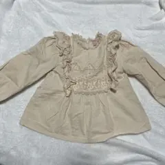 ベージュ フリル付きシャツ　FLO 韓国服