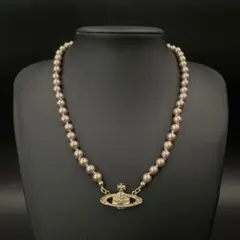 ヴィヴィアンウエストウッド オーブ チョーカー　パール ラインストーン　ゴールド