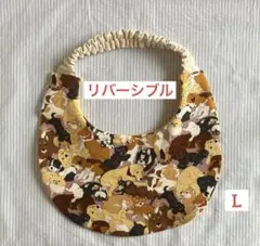 大型犬スタイ　ビブ　犬だらけ＆犬柄(ニット) Lのサムネイル