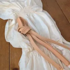 正絹　絞り帯揚げ　パールホワイト　変型×青海波金彩刺繍＆帯締め