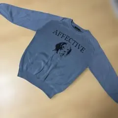 NIKO AND... 犬　プリント ニット　セーター ブルー