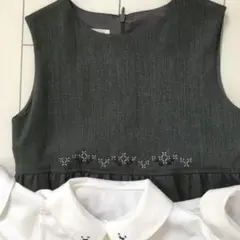 完全オーダーメイド　ジャンパースカート＆手刺繍ブラウス4点セット⭐︎120〜130
