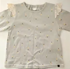 長袖 90 肩フリル 花柄 テータテート