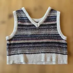 ストライプ 2wayニットベスト　ニコアンド