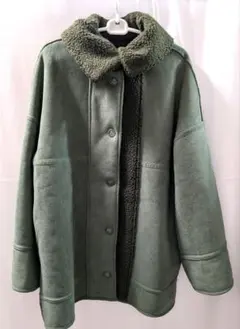 Kastane グリーン ボア襟ジャケット