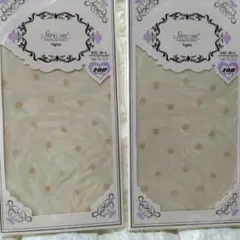 Streamドット柄タイツ2足セット　　М〜Lサイズ ベージュ　20デニール