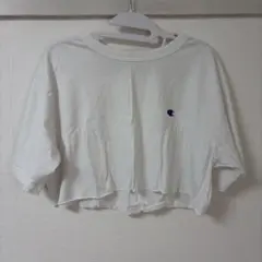 Champion ホワイト クロップドTシャツ Lサイズ