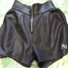 黒いAGハーフパンツ ジッパー付きANAPGIRL