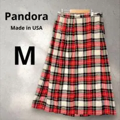 【希少】USA製 ヴィンテージ タータンチェックプリーツスカートM 巻きスカート