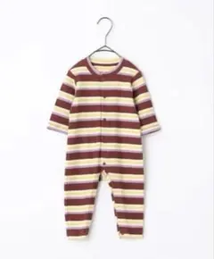 秋服 ベビーロンパース ストライプロンパース 70cm