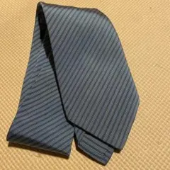 ISAIAイタリア製 100%シルク 青系ストライプネクタイ