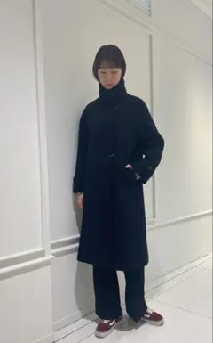 ユナイテッドアローズ　ソフトメルトン スタンドカラー コートネイビー　紺