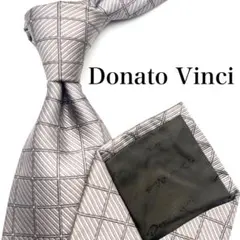【美品】 Donato Vinci ネクタイ チェック グレー ブラック 灰色