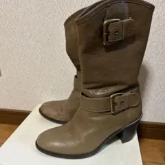 卑弥呼バックル付きレザーブーツ ¥10,000→9500→7000