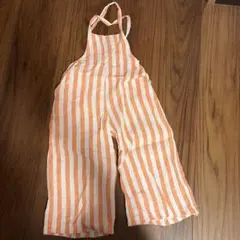 オレンジストライプ サロペット
