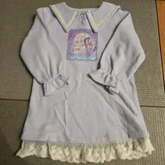 も*も様 しまむら　エコネコ　ユニコーンプリントワンピース（ラベンダー）