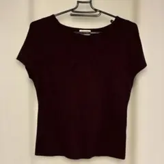 H&M 半袖 ニット トップス ボルドー