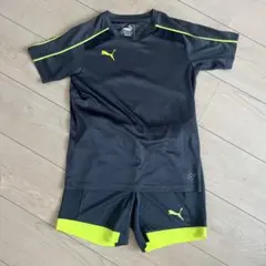 PUMA サッカーウェアセット 140cmサイズ グレー/イエロー