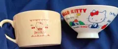 サンリオ　キティ　茶碗　マグカップ　昭和レトロ　当時物　旧ロゴ　ファンシー