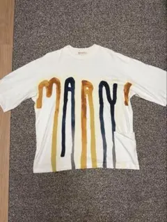 着用回数少】MARNI マルニ ドリッピングロゴ Tシャツ ホワイト - メルカリ