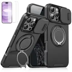 【iPhone17】スライド式カメラカバー付ケース ＆ ガラスフィルム2枚