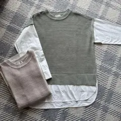 重ね着ふう　長袖シャツM 2枚セット