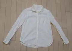 GU オフホワイト 　白　長袖シャツ 100%コットン　レディース　S