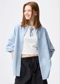 【新品】GUドルマンスリーブシャツ