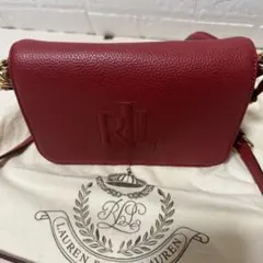 【美品】ローレンラルフローレン フラップ ショルダーバッグ RLLロゴ レッドのサムネイル