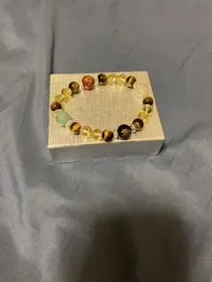 多色天然石ビーズブレスレット