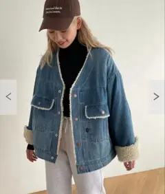 【美品】CANAL JEAN / Choice_cnl デニムボアジャケット