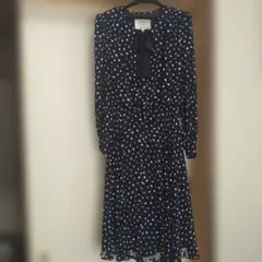 KIMIJIMA BOUTIQUE ネイビー ドット柄 ワンピース