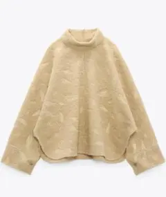 ZARA ザラ フェザー刺繍 ボアポンチョ ケープスリーブ