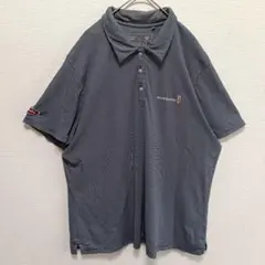 ❤カッター ボーダー ポロシャツ 襟半袖 XXL ビッグサイズ 紺白 混 ゴルフのサムネイル