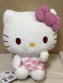 【新品未使用・タグ付き】ハローキティ LLぬいぐるみ ピンクチェック サンリオ