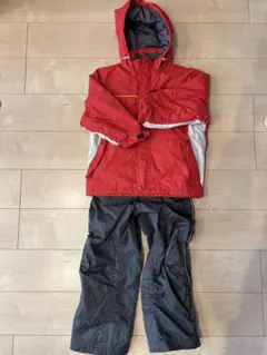 子ども用スキーウェアセット 130 赤/グレー