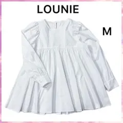 LOUNIE ルーニィ バックリボンボリュームギャザーブラウス 白 M 洗えるのサムネイル