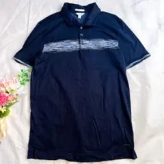 Calvin Klein カルバンクライン ポロシャツ M 紺 綿100％