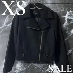 「即日発送」XS m's select黒い長袖ライダースジャケット風ジャケット