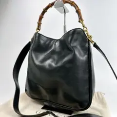 美品✨グッチ バンブー トートバッグ 2way ビジネス 肩掛け ブラック