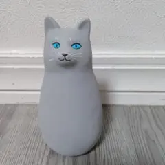 サンアート かわいいグッズ「猫の貯金箱」グレーの猫グッズインテリアギフト
