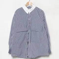 niko and...2WAYカラービッグロングシャツ ネイビー てぃらさん着用のサムネイル