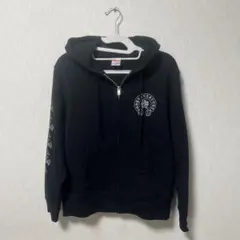 エッグプラント　 刺繍ロゴ ジッパーパーカー 黒