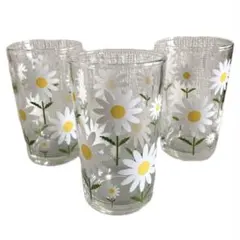 昭和　レトロ　ガラスコップ　花柄　セット売り