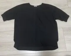 Honeys GLACIER ブラック 五部袖トップス カットソー　LL