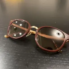 ブラウンラウンド型サングラス