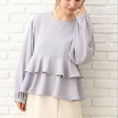 【INGNI】フリル切替ペプラム ブラウス トップス