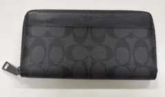 COACH シグネチャー ラウンドファスナー 長財布 ブラック